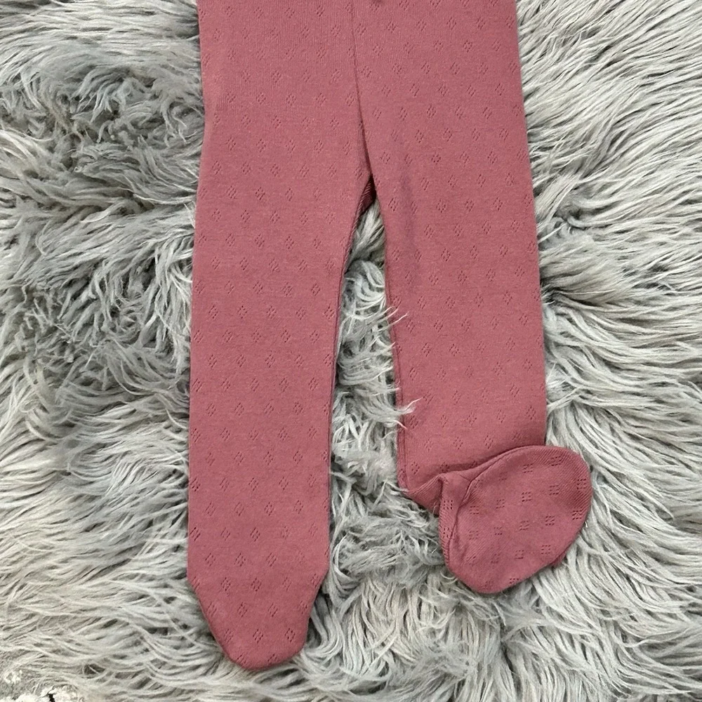 Bebe Organic Bebe Feet Legging Natural Dye Old Rose Pants Size 9month